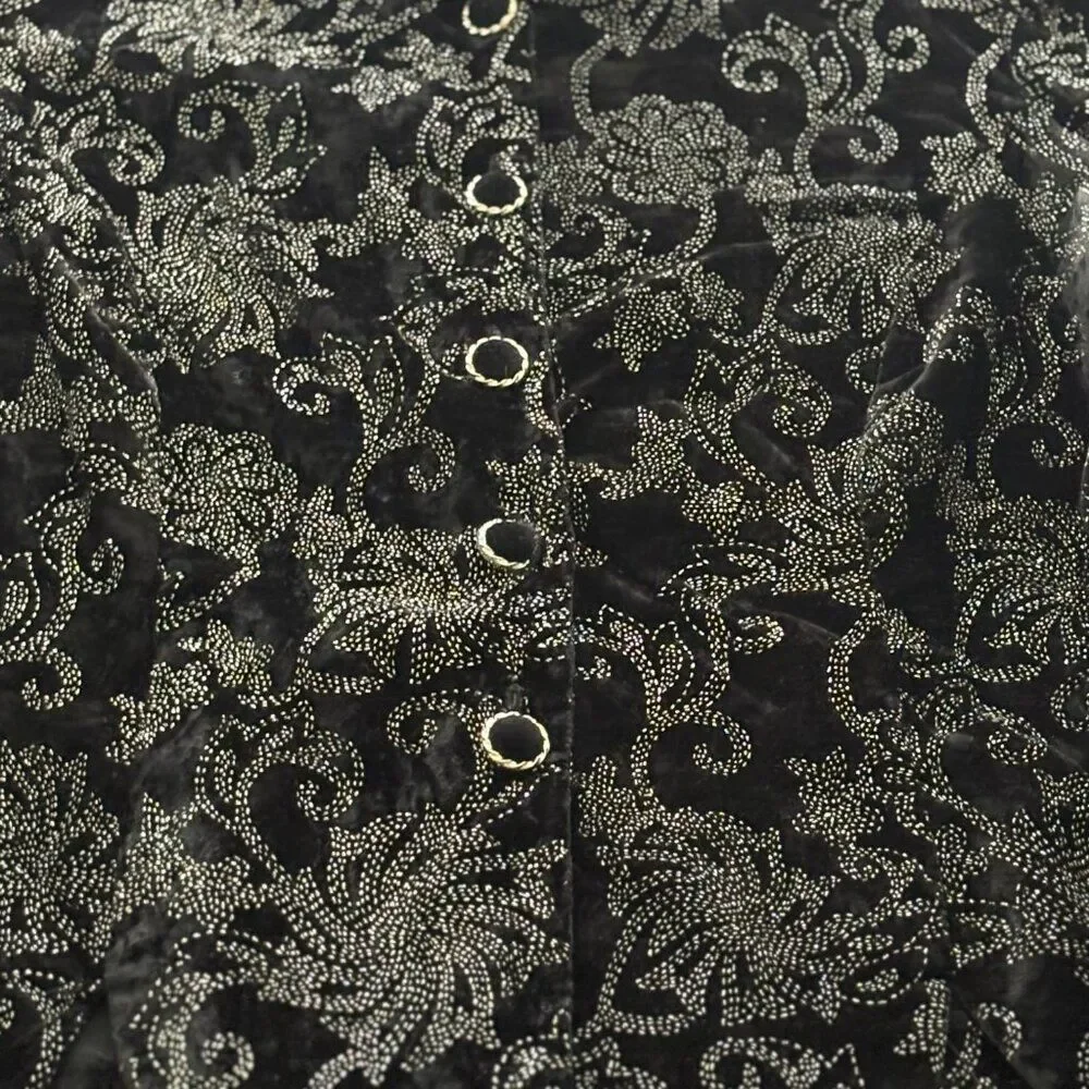 R & K Evening Vintage Jacket Black with Multi-Colored Beading Size 16 EUC